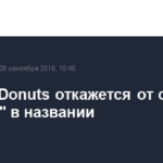 Dunkin’ Donuts откажется от слова «пончик» в названии